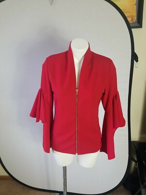 Marc Bouwer Unlimited Size Xs  Women's  Zip Up Blazer  Red  NIP  Super cute