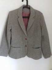 Larry Levine Vintage Wool Lined Light Brown Mix Patterned Jacket Chest 30" Vgc