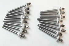 NEW 16 Qty SONOR 45mm DRUM TENSION RODS w/ White Nylon Washers, 2-1/8" Length