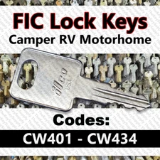 Fastec FIC Keys Trailer RV Camper Door Lock Key Cut to Code CW401 - CW434