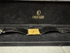 CONCORD Ultra Thin Tank-Style Beautiful Gold 14k Watch