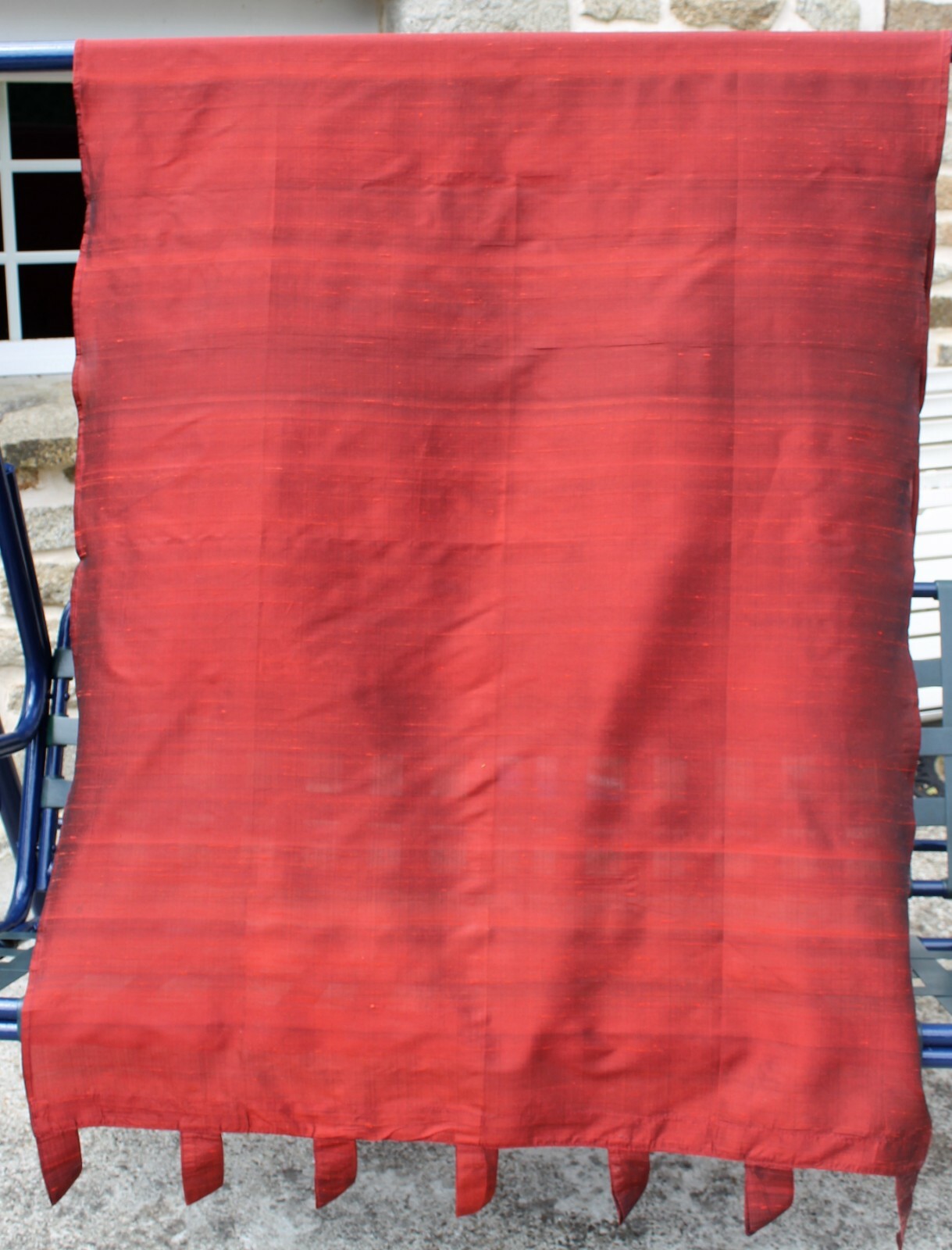 Rideaux rouge foncé en soie mélangée 110x235 cm pour salon et chambre