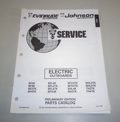 #ad Teilekatalog OMC Johnson Evinrude Außenborder Electric Outboards Models St.1992 EUR 19.90