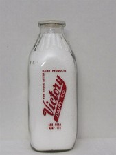 SSPQ Milk Bottle Victory Dairy Co 80 Gorsline St Rochester NY MONROE COUNTY 1973