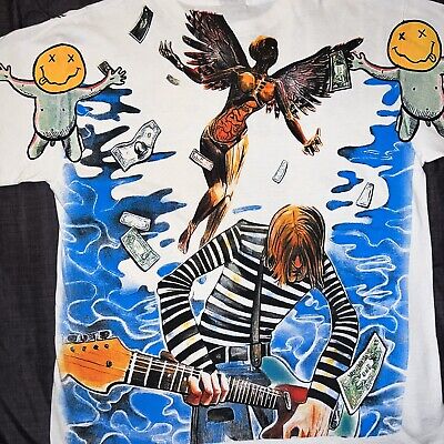 Vintage Nirvana Kurt Cobain All Over Print Giant T-Shirt Vintage Nirvana Kurt Cobain All Over Print Giant T-Shirt