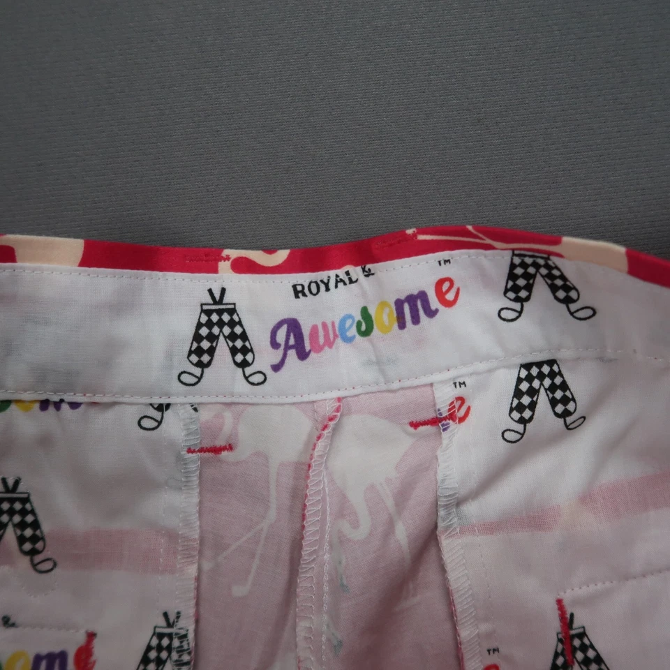 Royal & Awesome 短裤男式 32 粉色高尔夫 Chino Birdie Breeks Flamingos 全新带标签 — 第 4/4 张图片