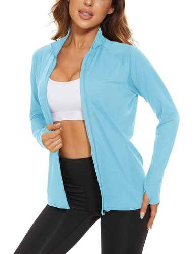 Women's UPF50+ Sun Protection Jacket Full-Zip Up Long Sleeve Lightweight Shirts - Picture 35 of 103