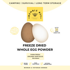 Farm Fresh Organic FREEZE DRIED eggs  One ingredient  12 eggs in powdered form