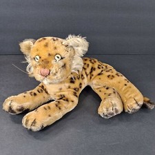 Vintage Mohair Steiff Leopard Cat Plush Reclining Lounging Rare HTF Stuffed