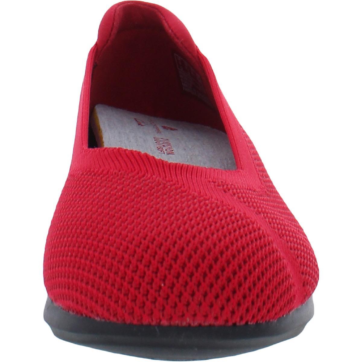 Clarks Womens Carly Wish Red Knit Ballet Flats Shoes 6 5 Medium B M clarks-womens-carly-wish-red-knit-ballet-flats-shoes-6-5-medium-b-m