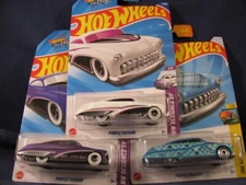3- 2024 Hot Wheels Purple Passion #5/250 & TREASURE HUNT Purple Passion #151/250