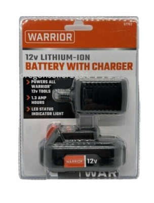 BRAND NEW WARRIOR 12 VOLT   BATTERY WITH CHARGER LED status indicator