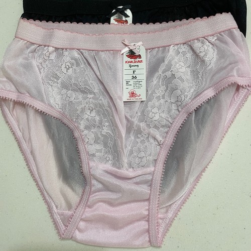 12 X Women Panties Nylon Hi Briefs Vintage Sissy Knickers Underwear small size - Picture 14 of 16