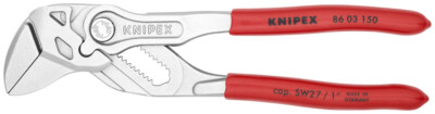 Knipex 86 03 150, Pliers Wrench, 6'', Plastic Coating, Bulk