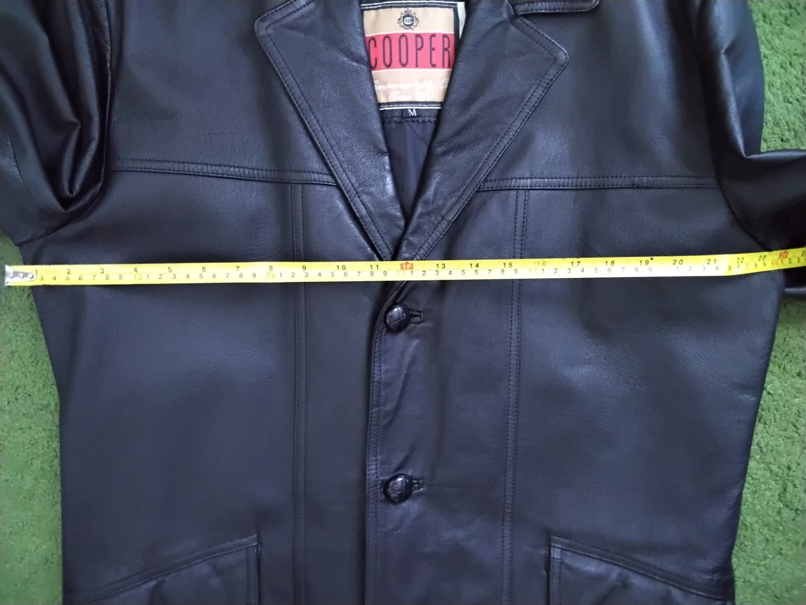 Vintage Cooper Leather Jacket Car Coat Zip In Quilt Mens Black Medium