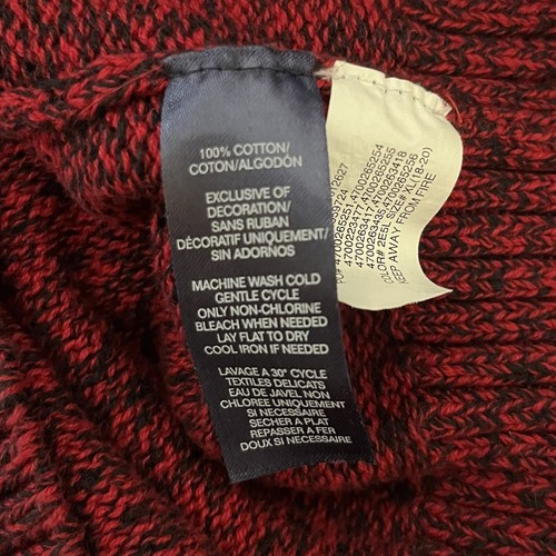 Chaps Sweater Youth XL 18/20 Heather Red Knit 1/4 Zip Long Sleeve Sweatshirt Top - Picture 6 of 7