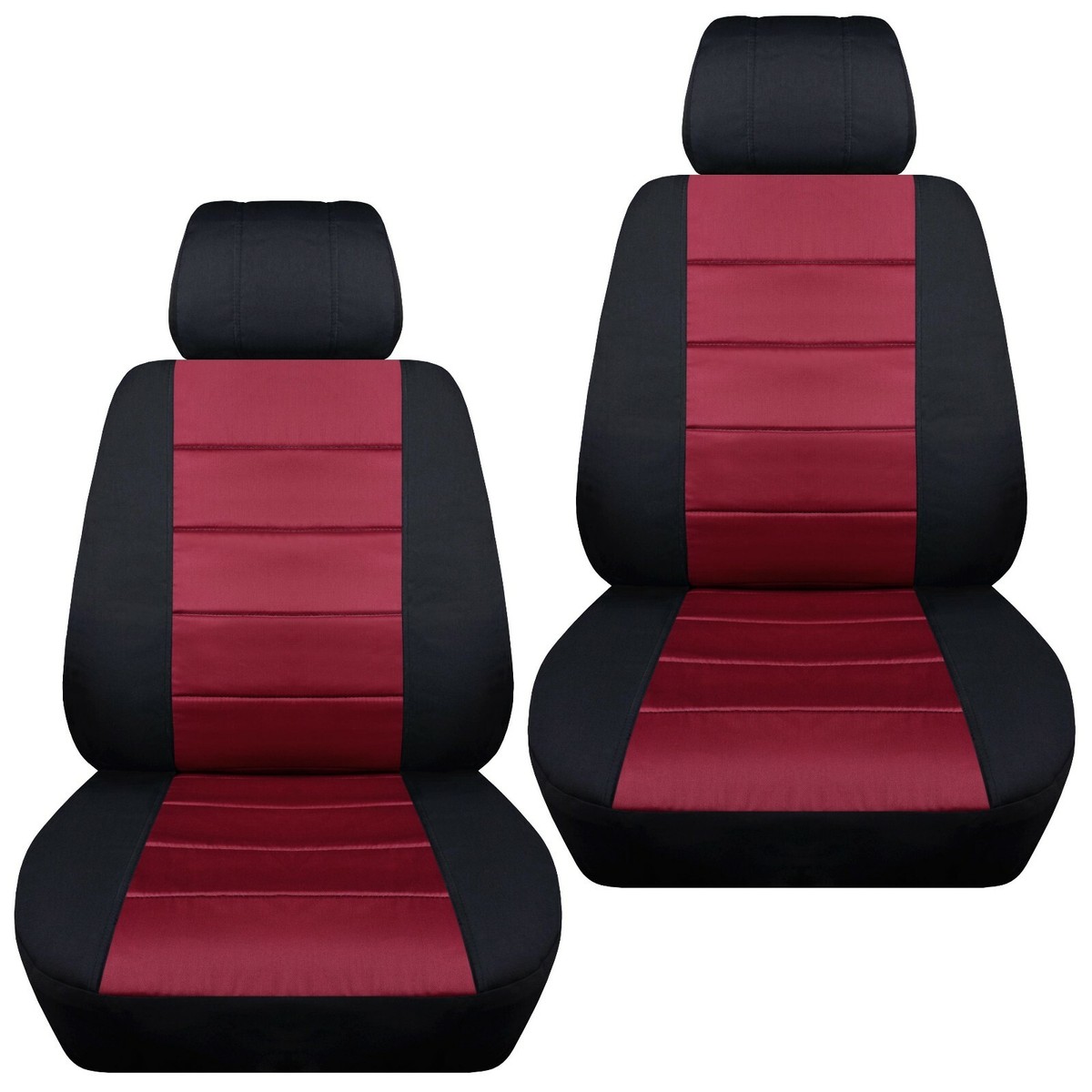 Front set car seat covers fits 1996-2020 Honda Civic black and burgundy