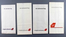 4 X VIRGIN ATLANTIC VINTAGE AIRLINE AIR SICKNESS BAG SICK BARF MOTION WASTE VS