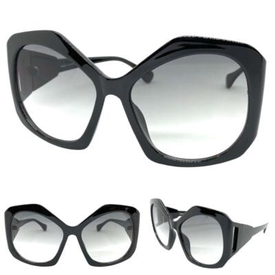Oversized Exaggerated Retro Light Tint Lens SUN GLASSES Huge Large Black Frame