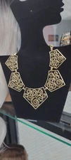 Abstract Statement NecklaceGold Tone necklace women gold