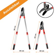 Teleskop-Astschere Amboss-Astschere Gartenschere Teleskopstiel 69-96 cm
