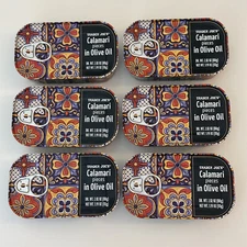 6x Trader Joe’s Calamari Pieces in Olive Oil 3.91oz 111g Giant Squid EXP 02/2029