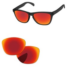 Lenslog Fire Red Polarized Replacement Lenses For-Oakley Frogskins OO9013