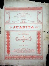 Juanita TG May Vintage Sheet Music 1895 Boston Weekly Journal Piano Vocal Song Y