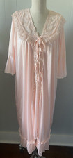 Two Piece Women's Lingerie Peignoir Peachy/Rose Nylon Nightgown  Robe Medium
