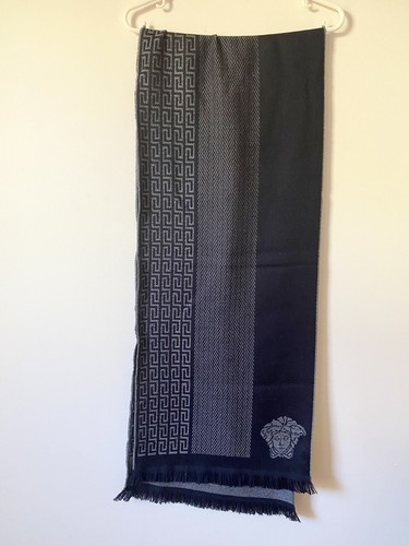 Versace Blue Wool Scarf - Picture 3 of 10