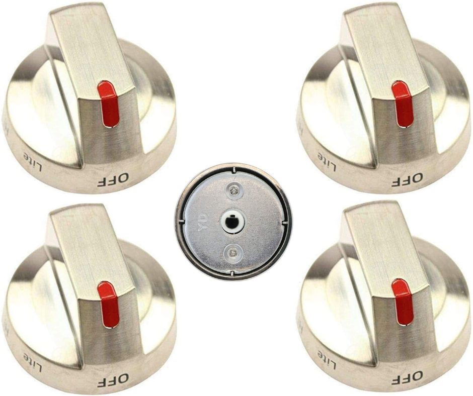 5 Pack Burner Knob Dial For SAMSUNG Range NX58H5650WS NX58H5600SS