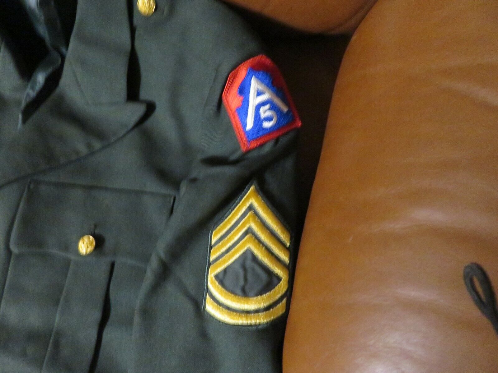US Army Uniform Dress Green Jacket Coat With SFC Rank See 
