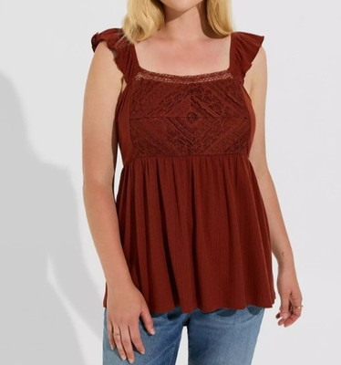 new with tags TORRID JERSEY SQUARE NECK FLUTTER CAP SLEEVE BABYDOLL PLUS 2, 2X,