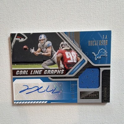 Panini Playbook 2021 T.J. Hockenson Lions Goal Line Graphs Auto Mem GLG-TJH/199