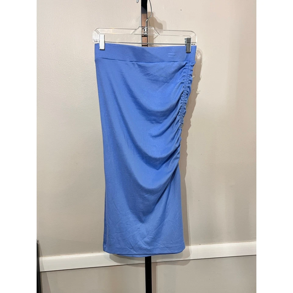 Michael Stars Marnie High Waisted Ruched Rib Midi Pencil Skirt Saltwater M NWOT - Image 4 of 4