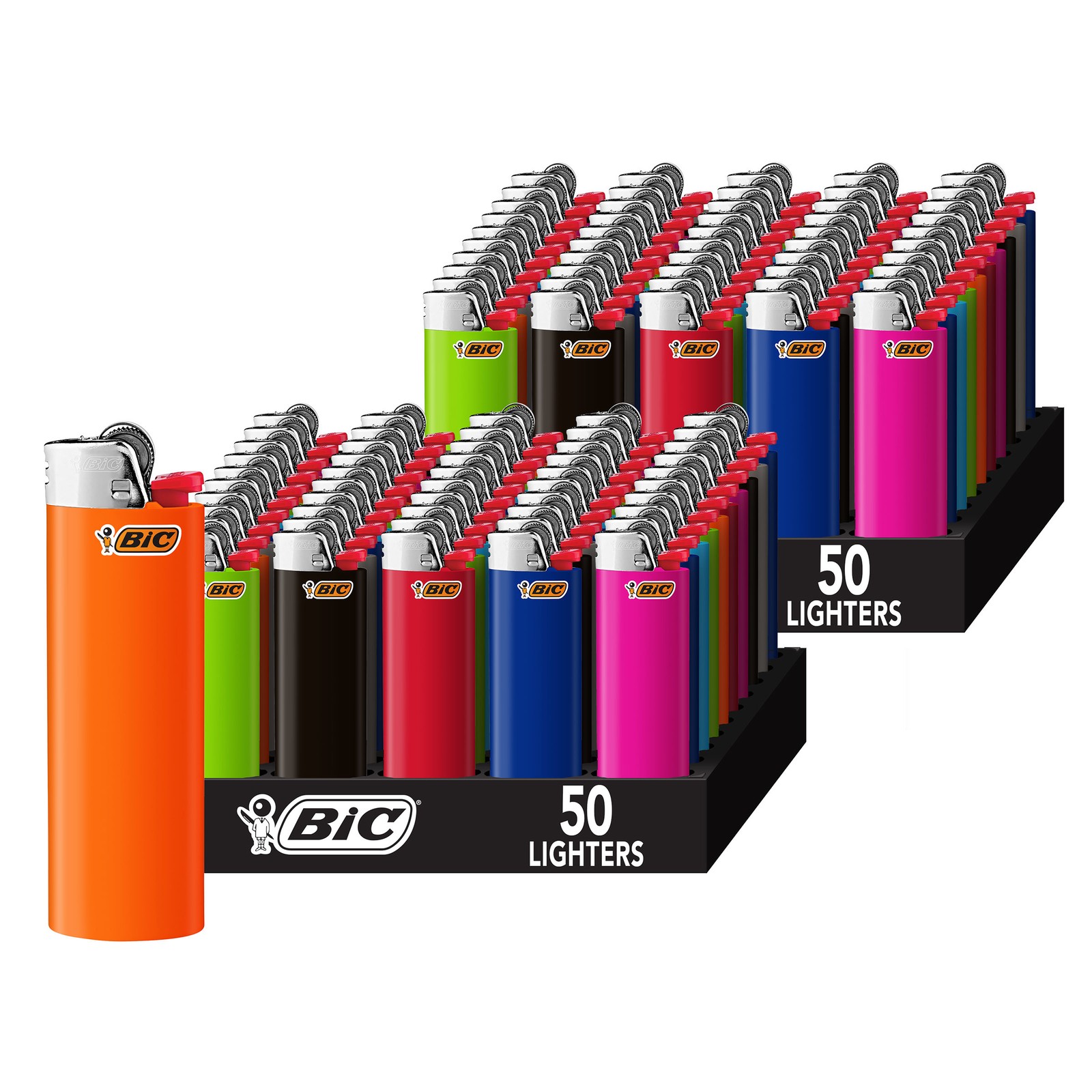 BIC Classic Lighters, Assorted Colors, Pocket Lighters, 100-