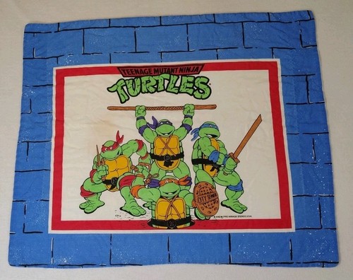 Vintage Teenage Mutant Ninja Turtles Made USA Pillow Sham 1990 Sears TMNT