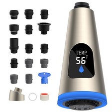 LED Faucet Head Replacement 4 Function Universal Temperature Display Pull Dow...