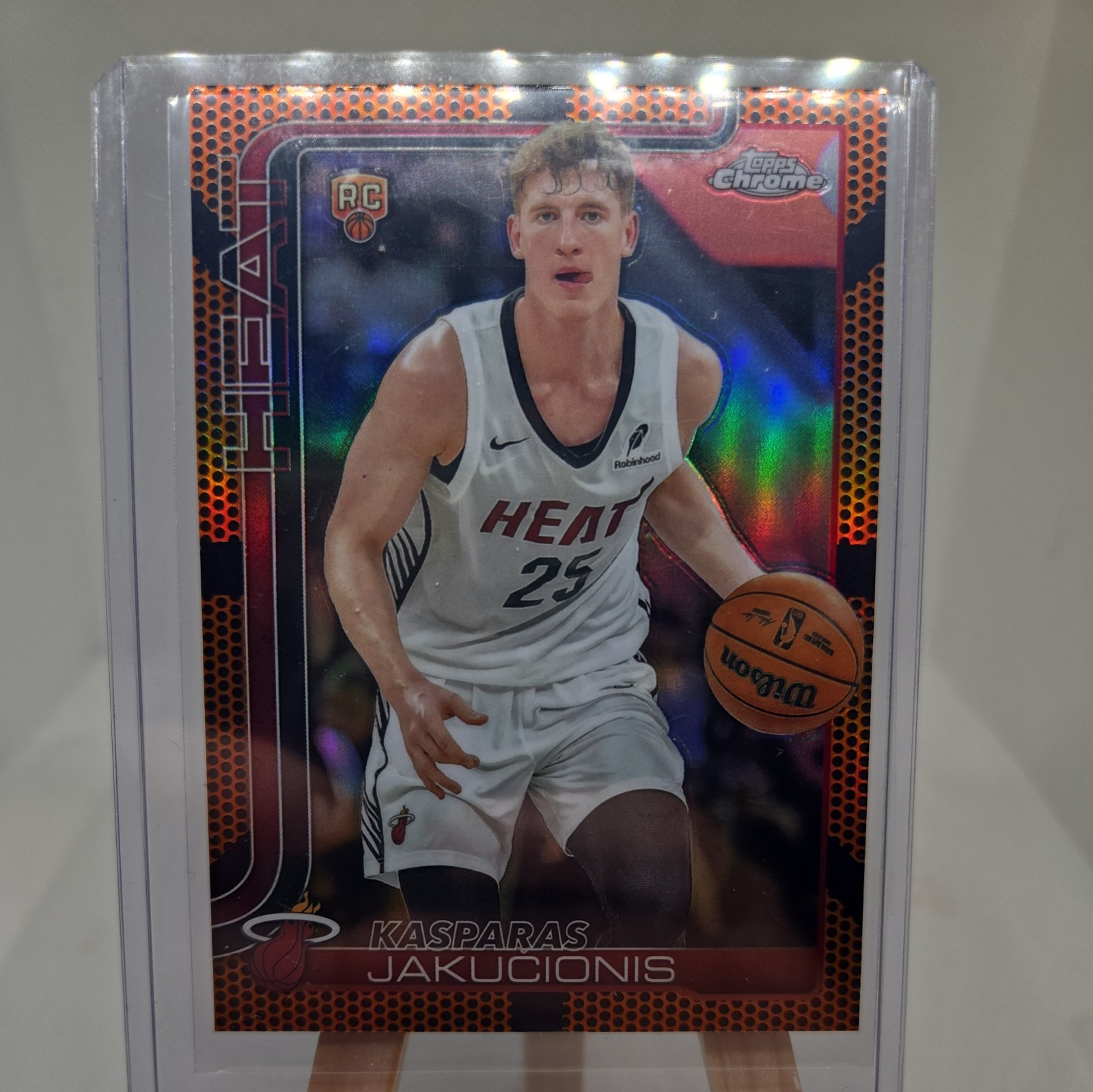2025 Topps Chrome Basketball Border Refractor Kasparas Jakucionis RC #270 Heat