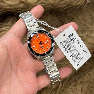 Casio MDV-10D-4A1 Duro Orange Analog Rotating Bezel Small Size