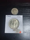 1x UNC *1943* Walking Liberty Half Dollar And 1x XF/AU 1912 Liberty Nickel