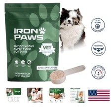 Iron Paws Human-Grade Superfood For Dogs, Greens Powder Supplement Fo...