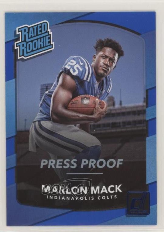 2017 Panini Donruss Rated Press Proof Blue Marlon Mack #302 Rookie RC wd9