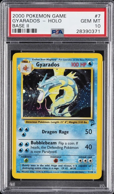 2000 POKEMON GAME BASE II #7 GYARADOS-HOLO PSA 10