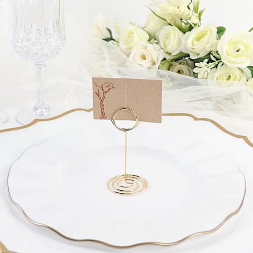 Gold 10 Sign Holders 3.5" Circle Place Card Metal Table Number Stands Events - 第 6/9 張圖片
