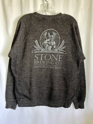 #ad Stone Brewing Co Men’s Sz XL Dark Gray Pullover Arrogant Bastard Logo Sweatshirt $19.95