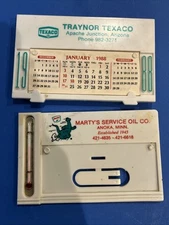 Vintage Plastic 1980s Sinclair Oil & Texaco Gas Station Thermometer Calendar
