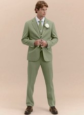 Azazie James Men's Classic Formal Suit Pistachio Size 52 Regular pant 40