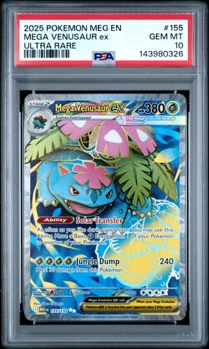 2025 POKEMON MEG EN-MEGA EVOLUTION ULTRA RARE #155 MEGA VENUSAUR EX PSA 10