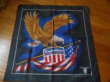 Vintage EASY RIDERS Bandana/Handkerchief.. 21x21" American Flag Eagle NWOT